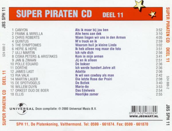 Super Piraten Cd Deel 11 : Back